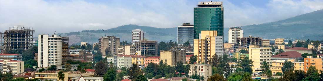 City view over the skyline of Addis Ababa, Ethiopia. The image shows the downtown business district of the city. (Credit: FrankvandenBergh)