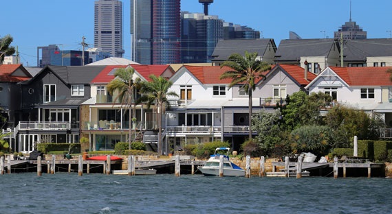 Residential properties line the Sydney suburb of Birchgrove in Australia, where household debt remains high (photo: Reuters/Steven Saphore/Newscom)