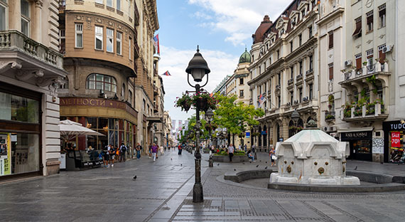 Knez Mihailova Street in downtown Belgrade. The key goals of Serbia’s economic reform program were to foster inclusive growth, maintain financial stability, and advance structural reforms. (photo: Starcevic by Getty Images)