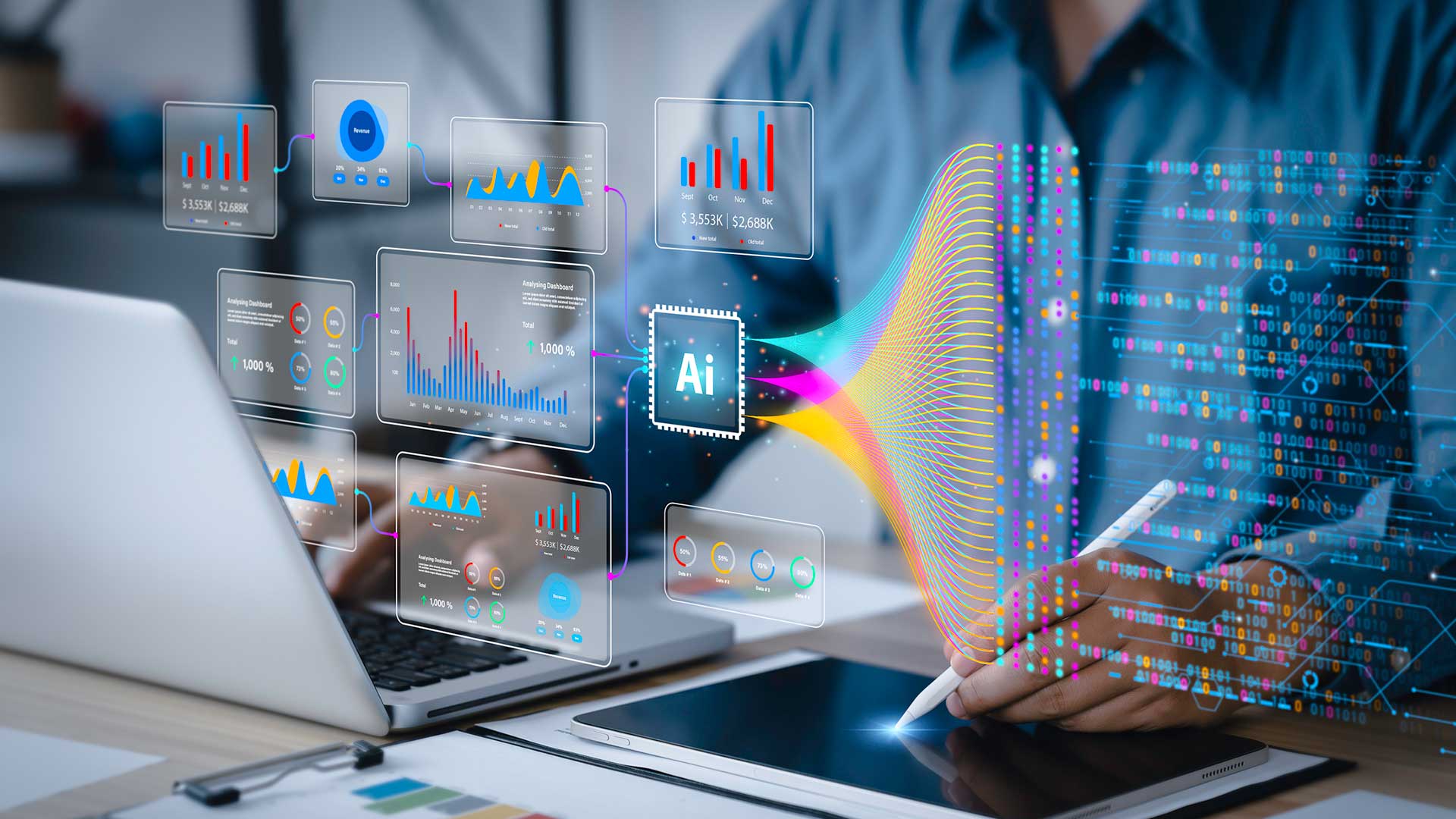 Data analysis science and big data with AI technology. (istock/Khanchit Khirisutchalual)