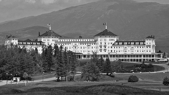 A black and white photograph of  Mt. Washington Hotel