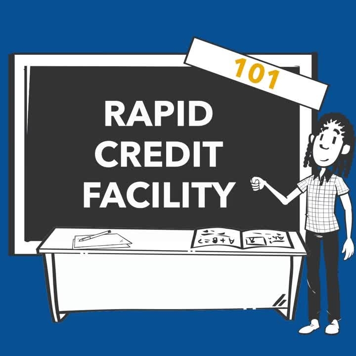 Photo shared by International Monetary Fund with text on top that says 'Rapid Credit Facility 101'