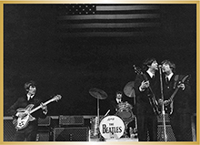 The Beatles perform in Las Vegas, United States, in August 1964.