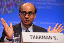 IMFC Chair Tharman: eventual normalization of monetary policy in advanced economies is a net positive for emerging markets (IMF photo) 